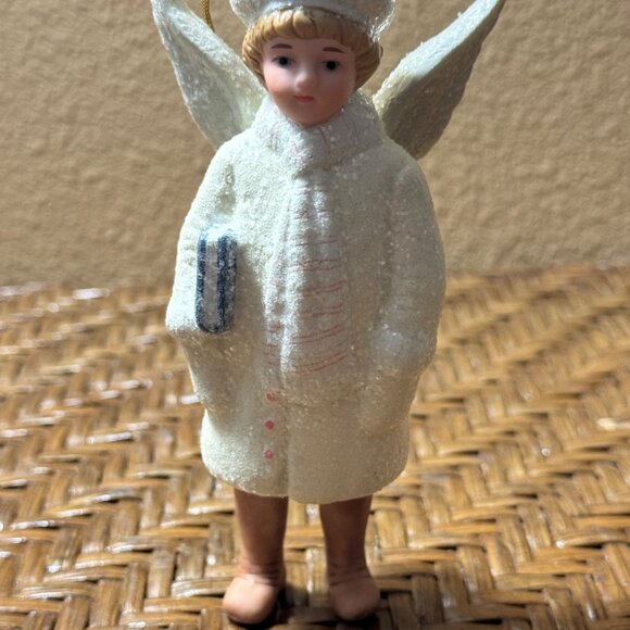 Costco Angel Boy With Book Ornament Porcelain - Picture 3 of 8